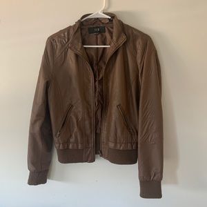 black leather jacket